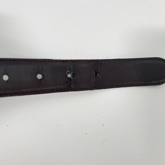 Lauren Ralph Lauren Croc Embossed Leather Belt L-32 Women Black Brown Reversible - Picture 7 of 9